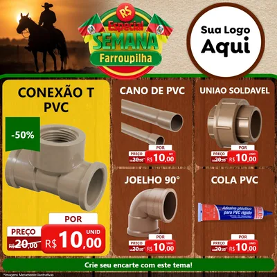 Modelo de Rede Social para Feed Facebook com o tema Especial Semana Farroupilha para Tubos e conexões