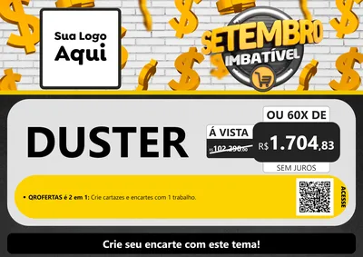 Modelo de Cartaz para Cartaz A4 Horizontal com o tema Setembro Imbatível para Concessionaria de Carros