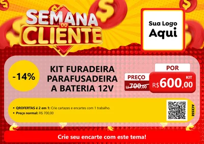 Modelo de Cartaz para Cartaz A4 Horizontal com o tema Semana do Cliente para Maquinas e Ferramentas
