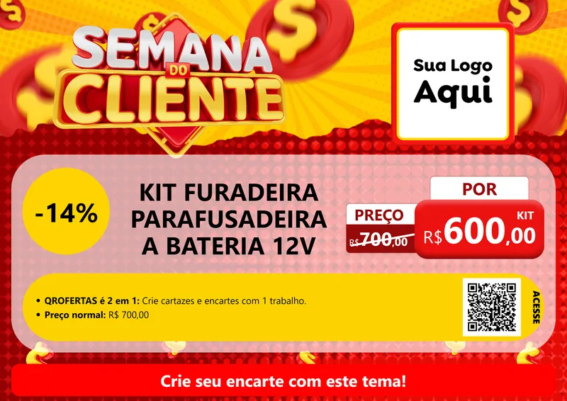 Modelo de Cartaz para Cartaz A4 Horizontal com o tema Semana do Cliente para Maquinas e Ferramentas