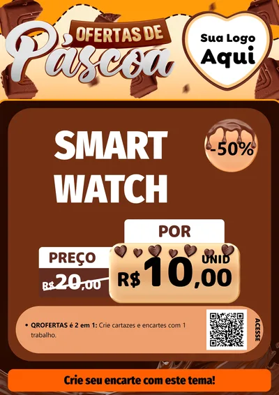 Modelo de Cartaz para Cartaz A4 Vertical com o tema Ofertas de Páscoa para Informática