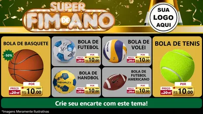 Modelo de TV para TV Horizontal com o tema Super Fim de Ano para Artigos Esportivos