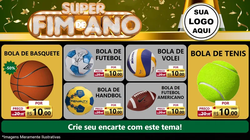 Modelo de TV para TV Horizontal com o tema Super Fim de Ano para Artigos Esportivos