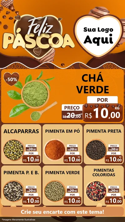 Modelo de Rede Social para Stories com o tema Feliz Páscoa para Produtos Naturais