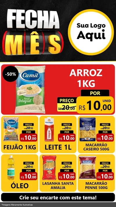 Modelo de Rede Social para Stories com o tema Fecha Mês para Supermercado