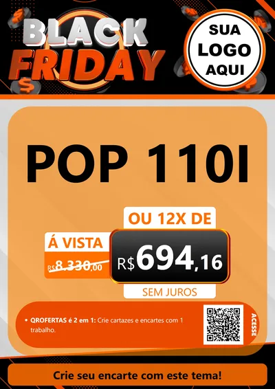 Modelo de Cartaz para Cartaz A4 Vertical com o tema Black Friday para Concessionaria de Motos