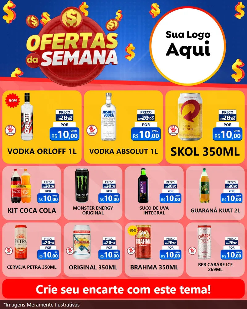 Modelo de Rede Social para Feed Instagram com o tema Ofertas Da Semana para Distribuidora de bebidas