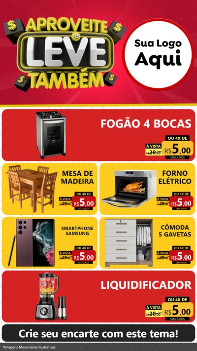 Modelo de TV para TV Vertical com o tema Aproveite e Leve Também para Móveis e Eletro