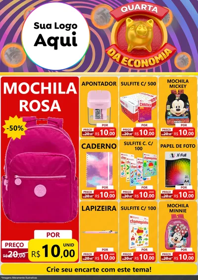 Modelo de Encarte para Encarte A4 Vertical com o tema Quarta da Economia para Papelaria
