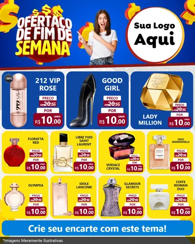 Modelo de Rede Social para Feed Instagram com o tema Ofertaço de Fim de Semana para Perfumes