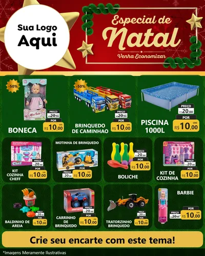 Modelo de Rede Social para Feed Instagram com o tema Especial de Natal para Brinquedos