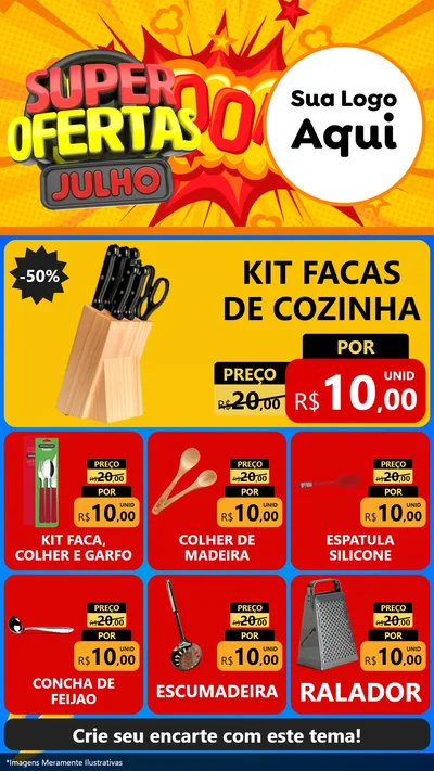 Modelo de Rede Social para Stories com o tema Super Ofertas Julho para Utilidades Domésticas