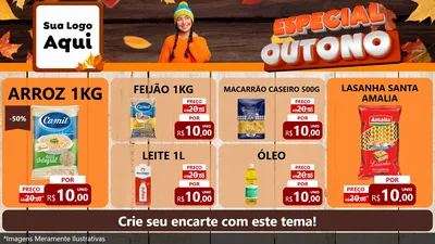 Modelo de TV para TV Horizontal com o tema Especial Outono para Supermercado