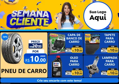 Modelo de Encarte para Encarte A4 Horizontal com o tema Semana do Cliente para Auto peças