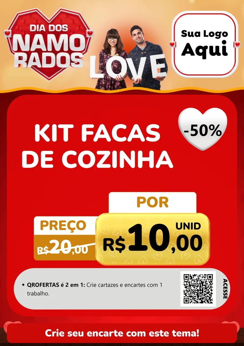 Modelo de Cartaz para Cartaz A4 Vertical com o tema Dia dos Namorados para Utilidades Domésticas