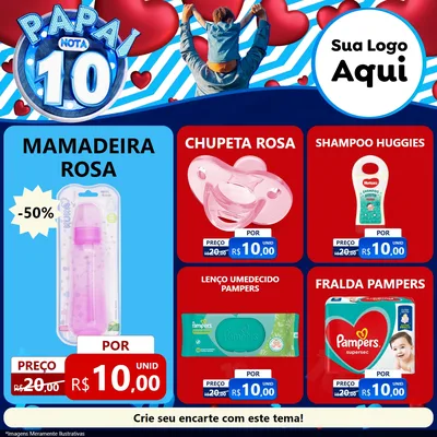 Modelo de Rede Social para Feed Facebook com o tema Papai Nota 10 para Bebês
