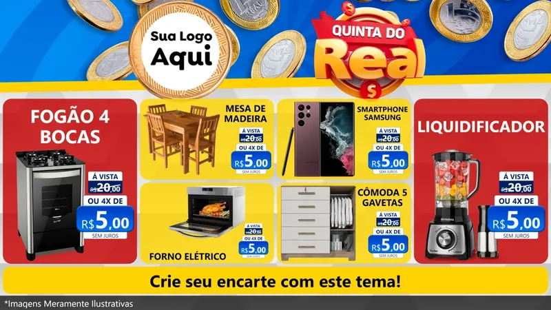 Modelo de TV para TV Horizontal com o tema Quinta do Real para Móveis e Eletro