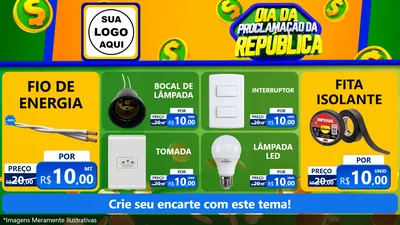 Modelo de TV para TV Horizontal com o tema Dia Da Proclamação da República para Materiais Elétricos
