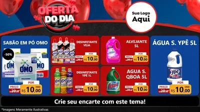 Modelo de TV para TV Horizontal com o tema Oferta do Dia para Produtos de Limpeza