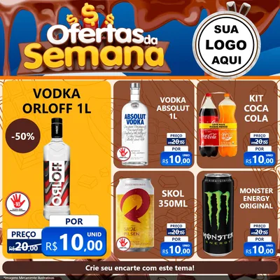 Modelo de Rede Social para Feed Facebook com o tema Ofertas da Semana - Páscoa para Distribuidora de bebidas
