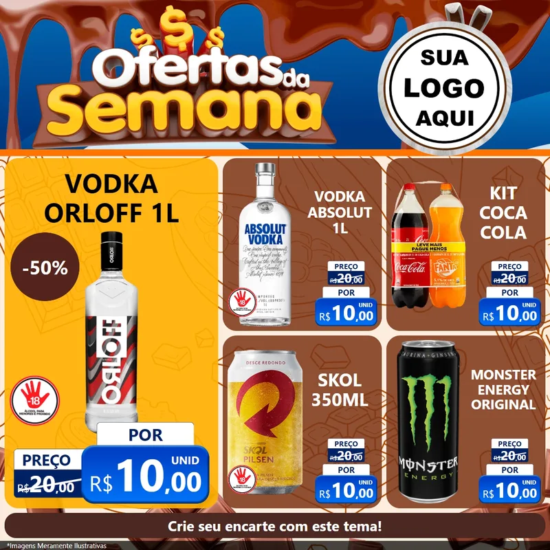 Modelo de Rede Social para Feed Facebook com o tema Ofertas da Semana - Páscoa para Distribuidora de bebidas