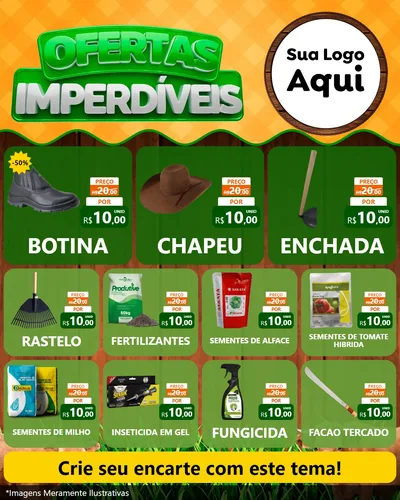 Modelo de Rede Social para Feed Instagram com o tema Ofertas Imperdíveis para Agropecuária