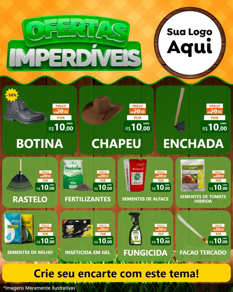 Modelo de Rede Social para Feed Instagram com o tema Ofertas Imperdíveis para Agropecuária