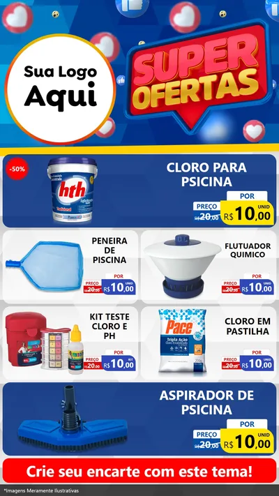 Modelo de TV para TV Vertical com o tema Super Ofertas para Produtos para Piscina