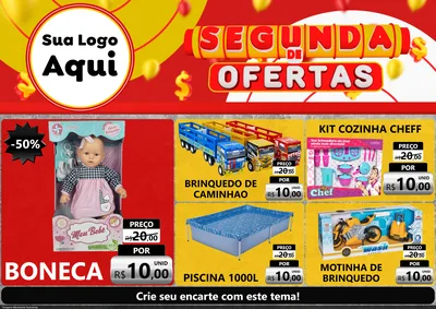 Modelo de Encarte para Encarte A4 Horizontal com o tema Segunda de Ofertas para Brinquedos