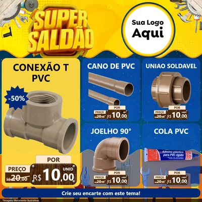 Modelo de Rede Social para Feed Facebook com o tema Super Saldão para Tubos e conexões