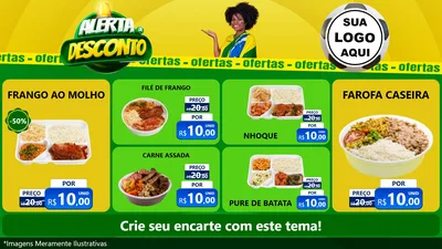 Modelo de TV para TV Horizontal com o tema Alerta de Desconto para Restaurante