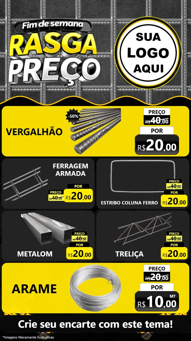 Modelo de TV para TV Vertical com o tema Fim de Semana Rasga Preço para Ferragens