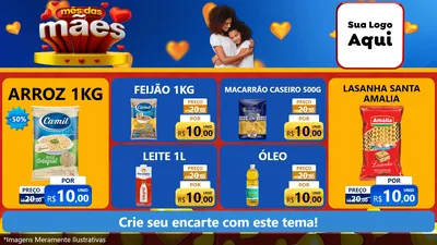 Modelo de TV para TV Horizontal com o tema Mês das Mães para Supermercado