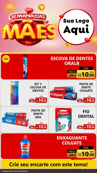 Modelo de TV para TV Vertical com o tema Semana das Mães para Higiene Pessoal