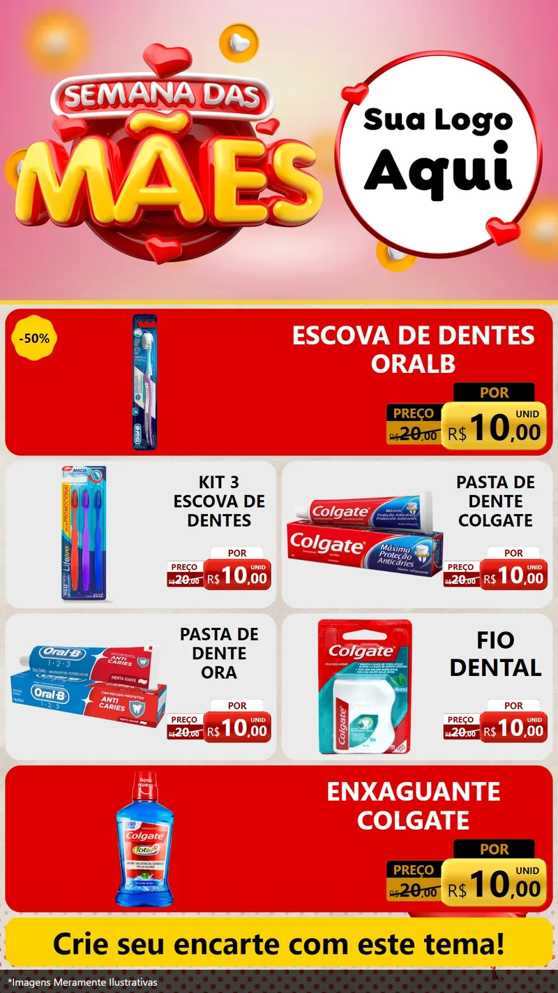 Modelo de TV para TV Vertical com o tema Semana das Mães para Higiene Pessoal