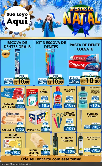 Modelo de Encarte para Encarte Grande com o tema Ofertas de Natal para Higiene Pessoal