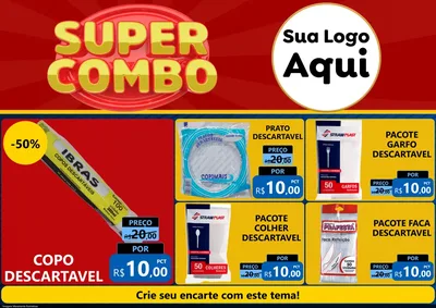 Modelo de Encarte para Encarte A4 Horizontal com o tema Super Combo para Embalagens