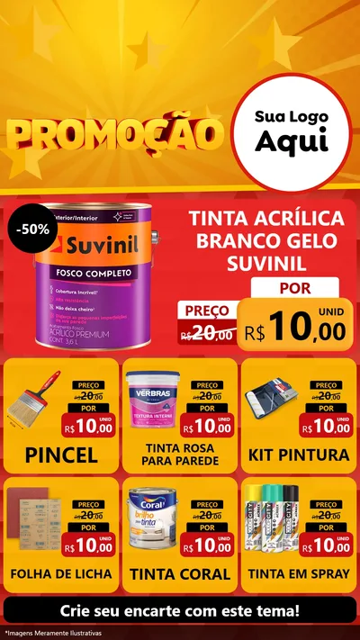 Modelo de Rede Social para Stories com o tema Promoção para Tintas e Ferramentas