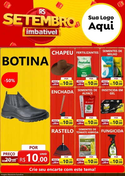 Modelo de Encarte para Encarte A4 Vertical com o tema Setembro Imbatível para Agropecuária