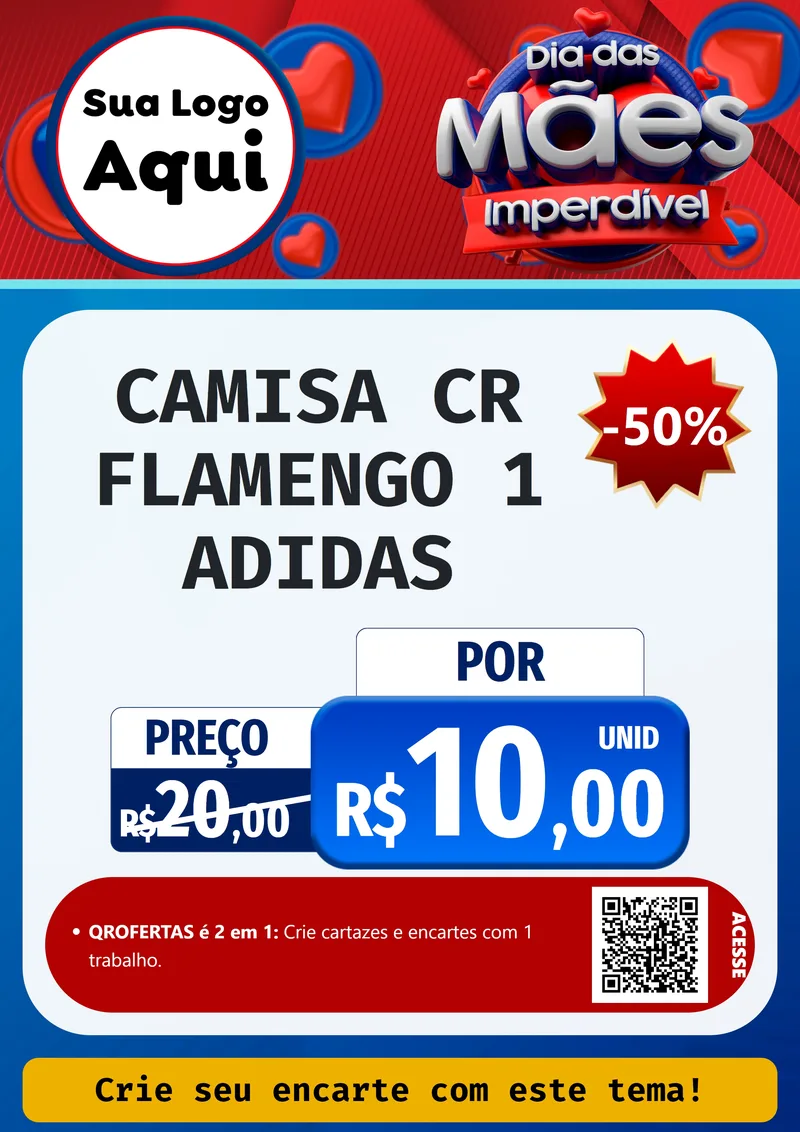 Modelo de Cartaz para Cartaz A4 Vertical com o tema Dia Das Mães Imperdível para Roupas e acessórios