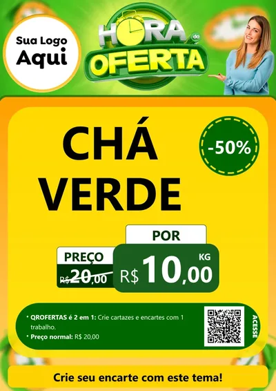 Modelo de Cartaz para Cartaz A4 Vertical com o tema Hora da Oferta para Produtos Naturais