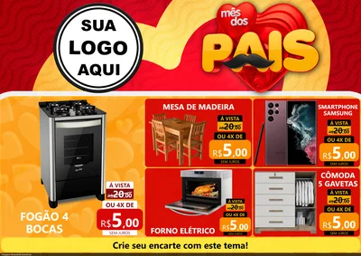 Modelo de Encarte para Encarte A4 Horizontal com o tema Mês Dos Pais para Móveis e Eletro