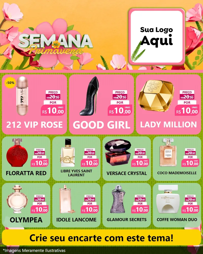 Modelo de Rede Social para Feed Instagram com o tema Semana da Primavera para Perfumes