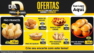 Modelo de TV para TV Horizontal com o tema Dia D Mais Economia para Padaria