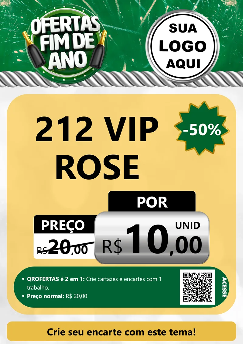 Modelo de Cartaz para Cartaz A4 Vertical com o tema Ofertas Fim de Ano para Perfumes