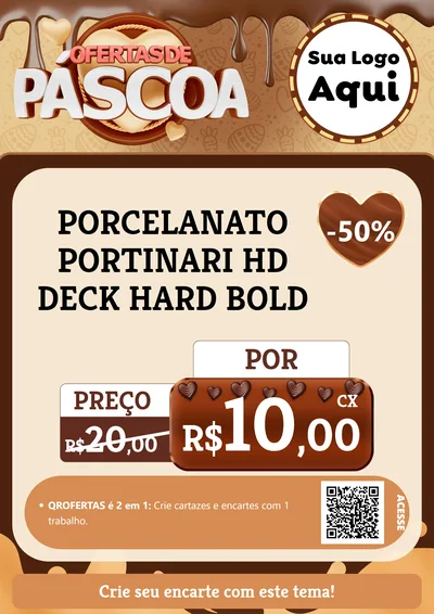 Modelo de Cartaz para Cartaz A4 Vertical com o tema Ofertas de Páscoa para Pisos e revestimentos