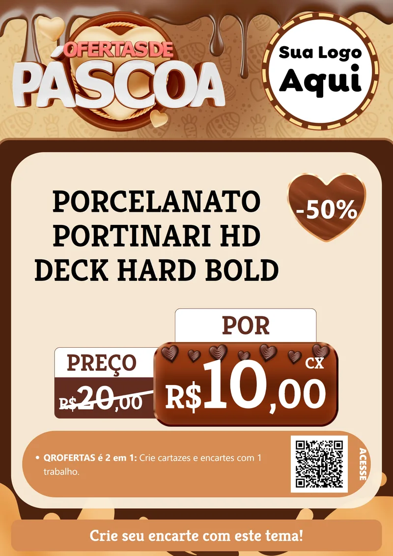 Modelo de Cartaz para Cartaz A4 Vertical com o tema Ofertas de Páscoa para Pisos e revestimentos