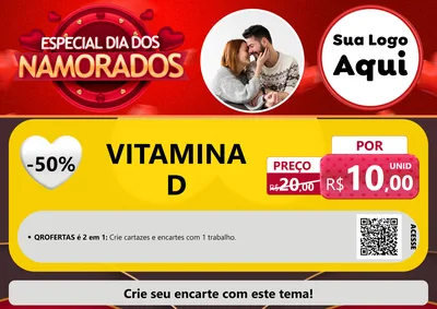 Modelo de Cartaz para Cartaz A4 Horizontal com o tema Especial Dia Dos Namorados para Farmácia