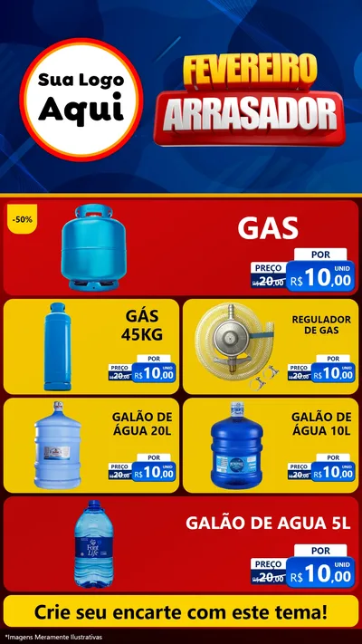 Modelo de TV para TV Vertical com o tema Fevereiro Arrasador para Água e gás