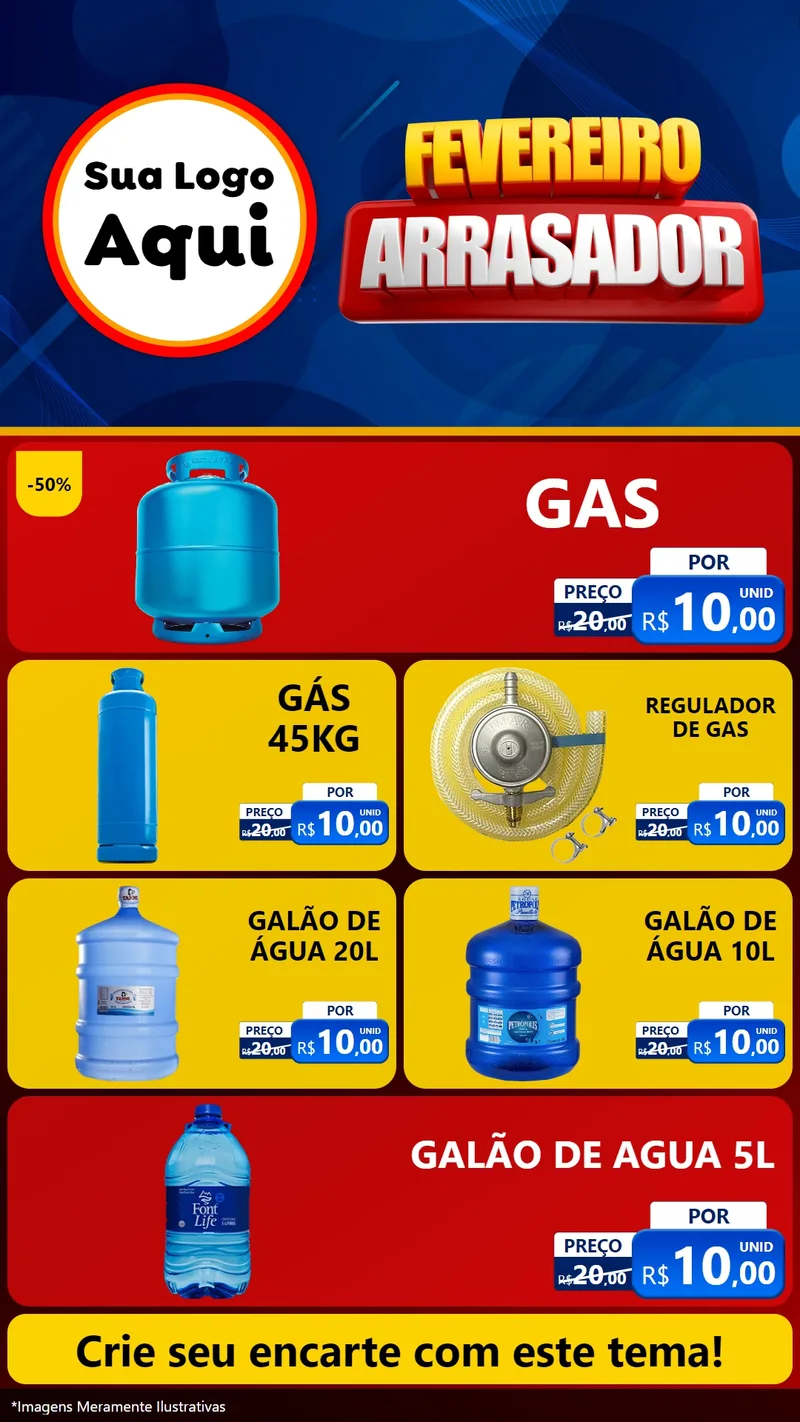 Modelo de TV para TV Vertical com o tema Fevereiro Arrasador para Água e gás